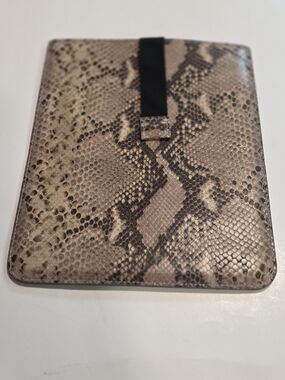 Jimmy Choo Python Snake Embossed Leathwr Laptop Case Bag Brown